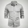 thumbnail image 1 of YFNNUP Men's Big and Tall Dress Shirts Solid Long Sleeve Stretch Wrinkle-Free Formal Shirt Business Casual Button Down Shirts, 1 of 5