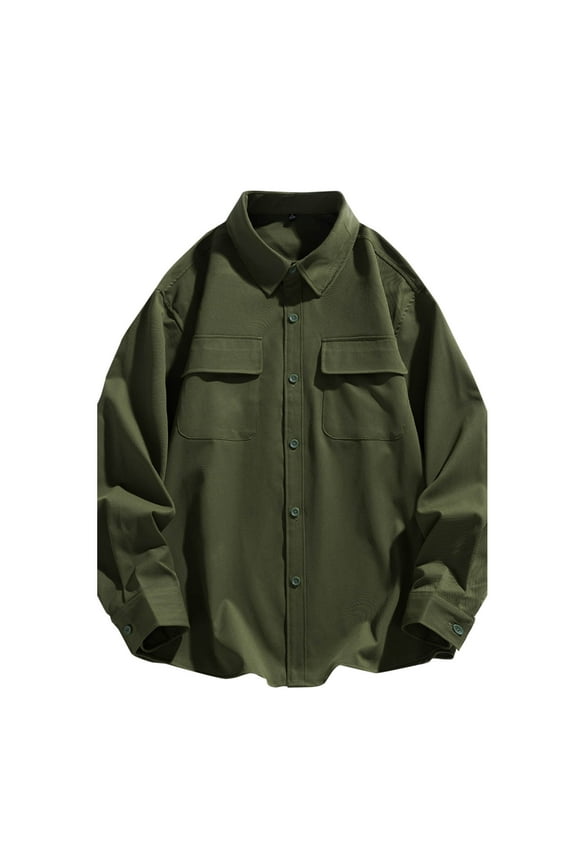 Men's Big and Tall Shirt Casual Button Downs Long Sleeve Shirt Breathable Solid Convertible Shirt Fishing Hiking Tee Shirt