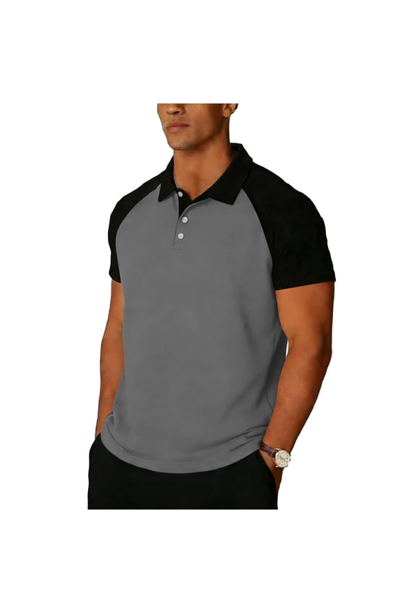 Men's Casual Short Sleeve Tshirt Moisture Wicking Golf Shirts Trendy Raglan Sleeve Work Tshirt Loose Fit Summer Tops