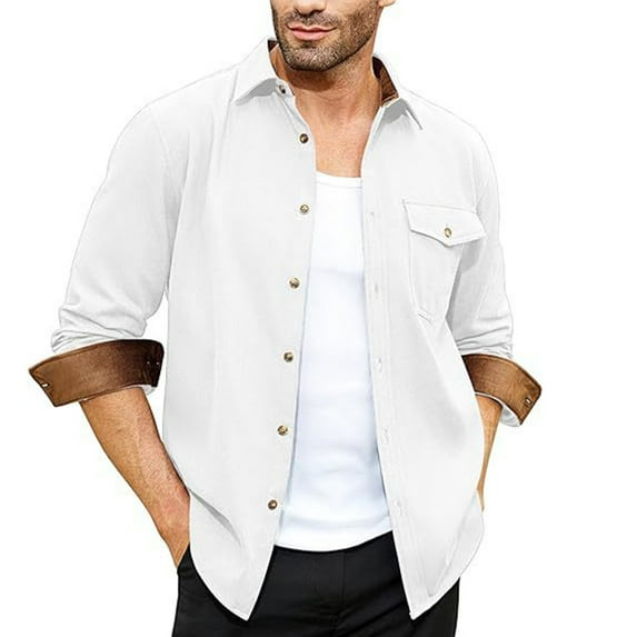 YFNNUP Men's Dress Shirt Slim Fit Long Sleeve Button Down Shirts Wrinkle-Free Formal Oxford Shirts Regular Fit Work Shirts Blouses