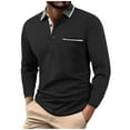 thumbnail image 1 of YFNNUP Men's Golf Shirts Casual Button V Neck Long Sleeve T-Shirt Classic Fit Work Tee Shirts with Pocket, 1 of 7