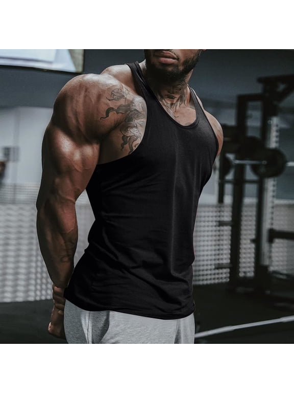 Men's Gym Bodybuilding Stringer Tank Top Workout Muscle Cut Shirt Fitness Sleeveless Vest