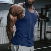 YFNNUP Mens Knit Tank Tops Casual Sleeveless T Shirts Beach Tank Shirts with Pocket