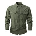 thumbnail image 1 of YFNNUP Men's Long Sleeve Fishing Shirts Quick Dry Button Up Tactical Shirts for Work Safari Hiking, 1 of 6