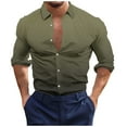 thumbnail image 1 of YFNNUP Men's Muscle Dress Shirts Solid Long Sleeve Business Casual Button Down Shirt Slim Fit Stretch Athletic Fit Shirt, 1 of 4