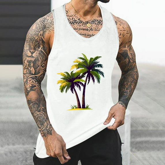 YFNNUP Men's Muscle Tank Tops Quick Dry Workout Gym Tanks Casual Sleeveless Tshirts