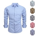 thumbnail image 1 of YFNNUP Men's Plaid Tshirt Casual Long Sleeve Button Down Dress Shirts Slim Fit Wrinkle-Free Business Office Blouses Fall Trendy Tops Green XXXL, 1 of 7