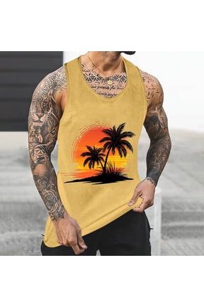 Men's Quick Dry Athletic Tank Tops Sun Protection SPF Workout Sleeveless Muscle Shirts