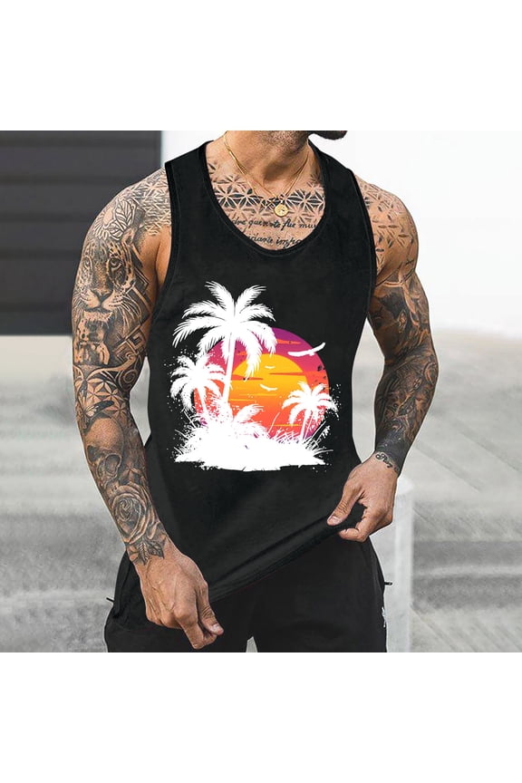 Men's Quick-Dry Moisture Wicking Tech Quick Dry Sleeveless Shirts Mesh Hoodie Active Athletic Tank Tops Men Plus Size Tank Tops