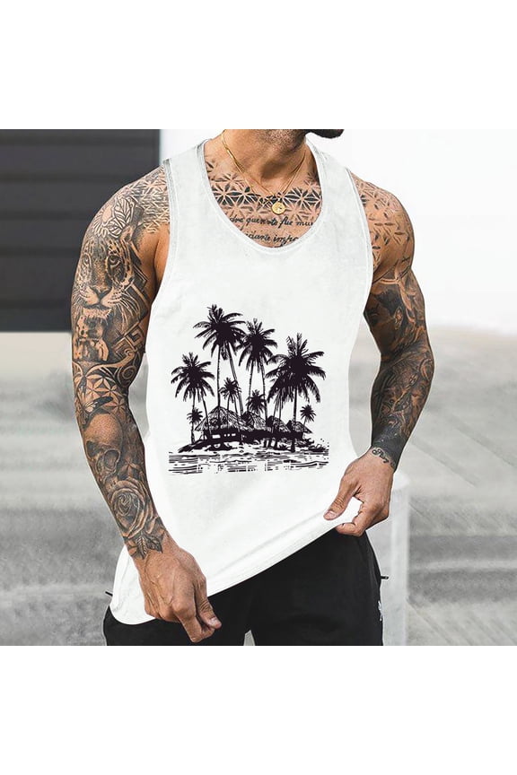 Men's Tank Tops Sleeveless Shirts Gym Workout Running Athletic Quick Dry Tech