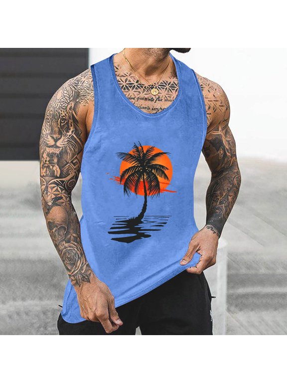 Men's Workout Tank Top Gym Fitness Muscle Tee Cut Open Sides Sleeveless T-Shirt