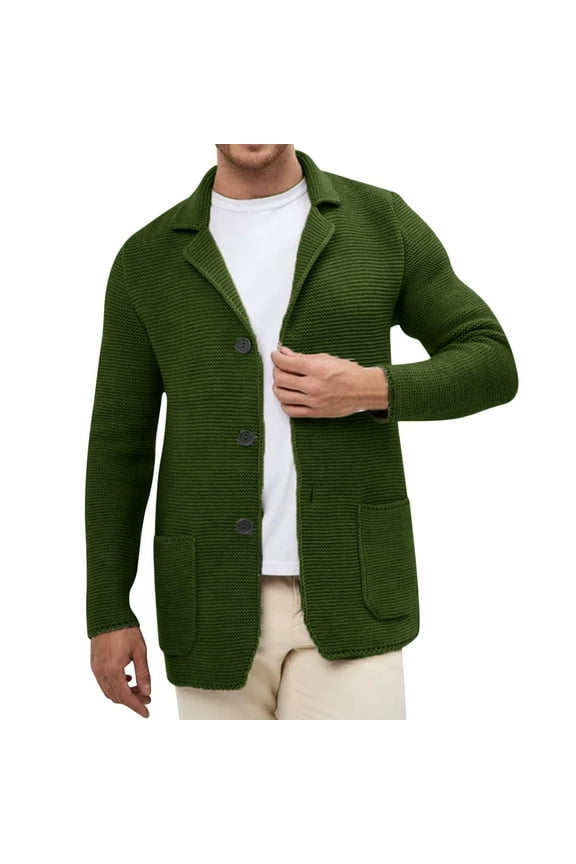 Mens Big and Tall Cardigan Sweater Long Sleeve Casual V Neck Button Down Knitted Sweaters with Pockets Fall Winter Thermal Clothes