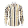 thumbnail image 1 of YFNNUP Mens Button Down Shirts Casual Long Sleeve Wrinkle Free Dress Shirts for Men Striped Untucked Shirts Regular Fit, 1 of 8
