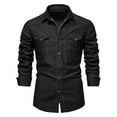 thumbnail image 1 of YFNNUP Mens Denim Shirt Long Sleeve Slim Fit Jean Shirt for Men Button Down Causal Denim Shirts, 1 of 6