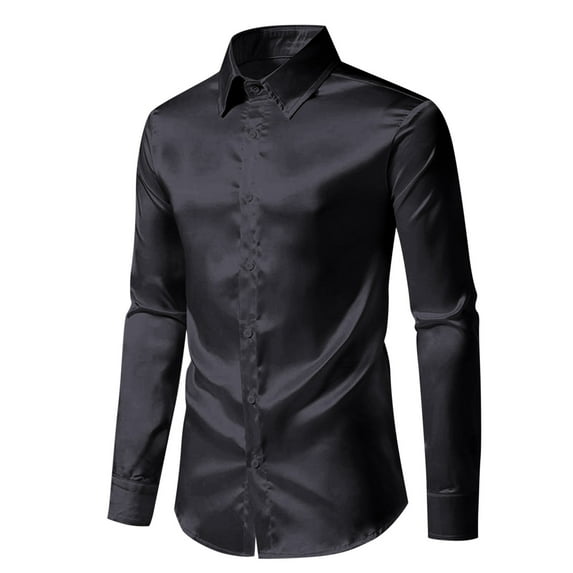 YFNNUP Mens Dress Shirts Long Sleeve Button Down Shirts Casual Lapel Neck Print Dress Shirts for Men Formal Bussiness Work Tshirt Prom Wedding Party