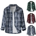 thumbnail image 1 of YFNNUP Mens Flannel Shirt Long Sleeve Plaid Shirts Casual Button Down Work Shirts Regular Fit Plaid Tshirt with Pockets Green XXL, 1 of 9