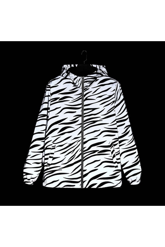 Mens Lightweight Reflective Jackets High Visibility Windbreaker Full Zip Casual Spring Fall Track Coat with Pockets Gray,S