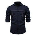 thumbnail image 1 of YFNNUP Mens Linen Shirt Long Sleeve Button Down Shirts Casual Lapel Beach Shirts with Pockets, 1 of 8