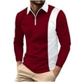 thumbnail image 1 of YFNNUP Mens Long Sleeve Golf Shirts Quarter-Zip Casual Lapel Neck Tshirt Regular Fit Busness Work Tee Shirts, 1 of 5
