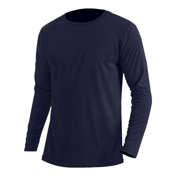 YFNNUP Mens Long Sleeve Shirts Crew Neck Thermal Undershirts Soft Base Layer Pullover Tee Tops
