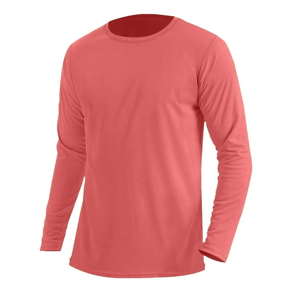 YFNNUP Mens Long Sleeve Shirts Crew Neck Thermal Undershirts Soft Base Layer Pullover Tee Tops
