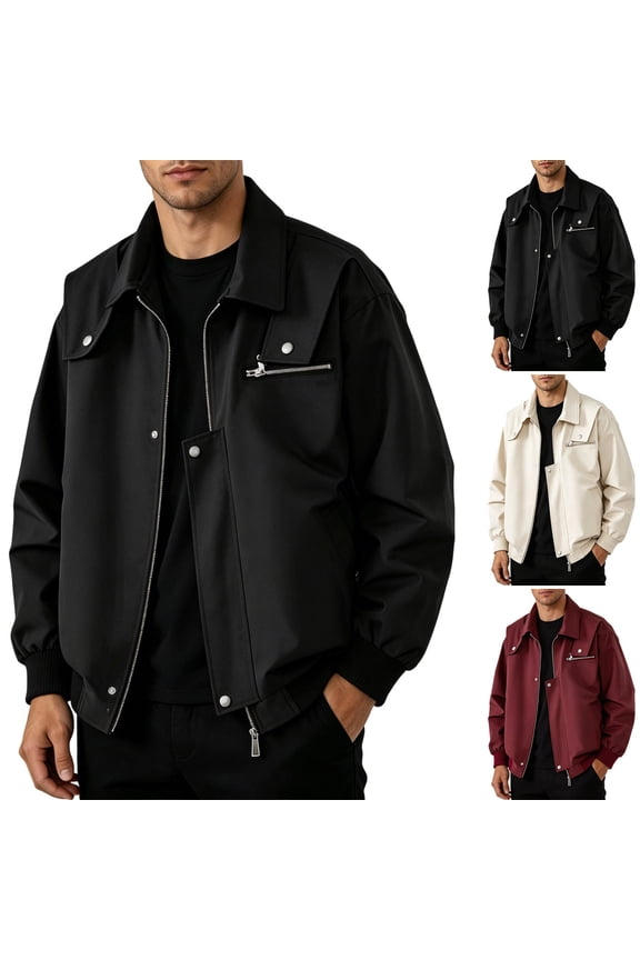Mens Military Jacket Full Zip and Zipper Safari Field Jacket Multi Pocket Cargo Outdoor Coat Black,S