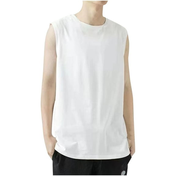 YFNNUP Mens Tank Tops Under 4.00 Men's Casual Tank Top Sleeveless Henley Shirts Muscle Fit T Shirt