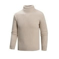 thumbnail image 1 of YFNNUP Mens Turtleneck Sweater Slim Fit Cable Knitted Casual Pullover Lightweight Ribbed Long Sleeve Sweaters, 1 of 5