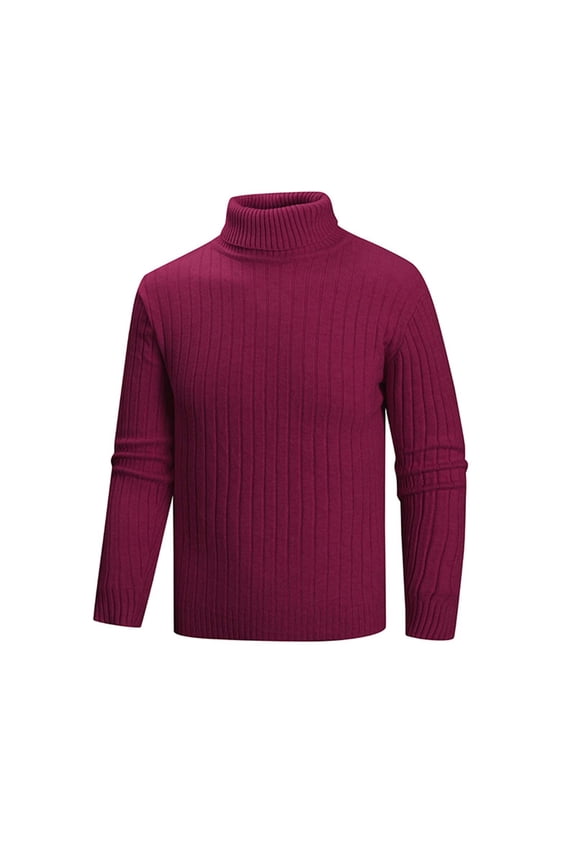 Mens Turtleneck Sweater Slim Fit Cable Knitted Casual Pullover Lightweight Ribbed Long Sleeve Sweaters