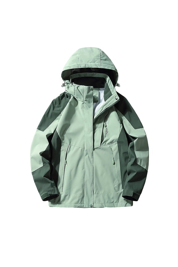 Mens' and Womens' Full Zip Long Sleeve Waterproof Hooded Rain Lightweight Plus Size Jacket Outdoor Windproof Jacket for Hiking Travel Jackets with detachable Jacket Trench Coats.