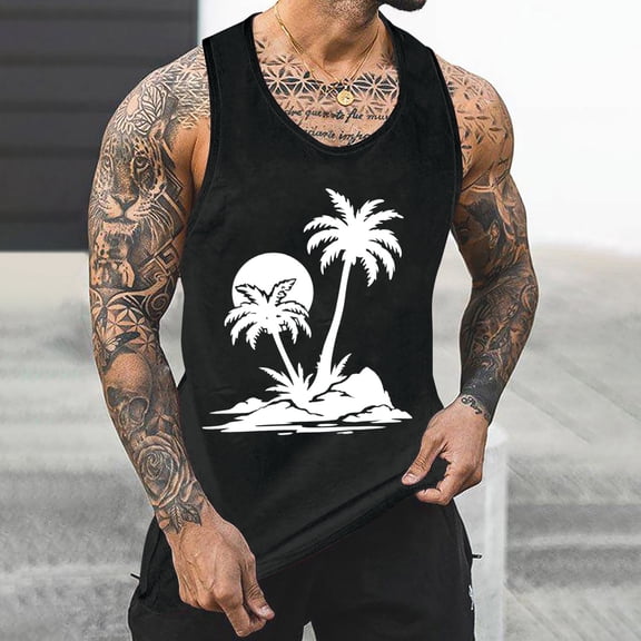YFNNUP Mens Workout Tank Tops Cotton V Neck Sleeveless Casual Tee Shirts Gym Muscle Tanks Men Plus Size Tank Tops