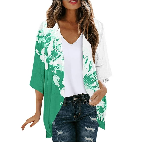 YFNNUP Plus Size Cardigans for Women Summer Cardigans for Women Plus Size Open Front Draped Kimono Cardigan 2025 Casual Loose Swimsuits Cover Ups