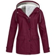 thumbnail image 1 of YFNNUP Plus Size Padded Jacket for Women Plush Lined Puffer Coat Hooded Zip Up Puffer Jacket Windproof Waterproof Jacket Coat with Pockets, 1 of 5