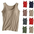thumbnail image 1 of YFNNUP Plus Size Women Tank Tops with Built in Bra Padded Summer Sleeveless Wide Strap Camisole Top Basic Sleepwear Workout Yoga Tops, 1 of 5