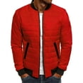 thumbnail image 1 of YFNNUP Puffer Jacket for Men Warm Bomber Puffer Coat Full Zip Insulated Jacket with Pockets Casual Solid Long Sleeve Winter Coat Red, 1 of 7