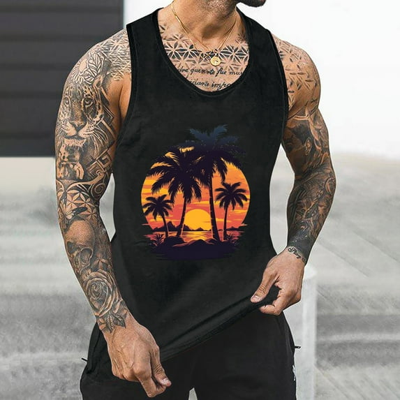 YFNNUP Quick Dry Sports Tank Tops Athletic Gym Bodybuilding Fitness Sleeveless Shirts for Beach Running Workout