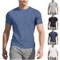 thumbnail image 1 of YFNNUP T-Shirt for Men Basic Stretchy Wool Short Sleeve Shirts Slim Fit Crewneck Workout Tee Top Casual Lightweight Breathable Undershirt Light Blue S, 1 of 10