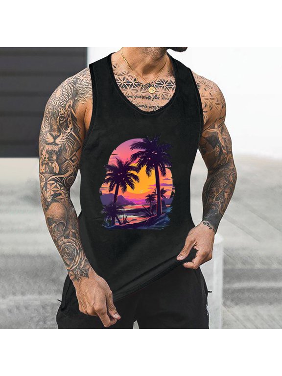Tank Tops Swim Beach Sleeveless Shirt Quick Dry Gym Workout Stringer Muscle Tshirts Big and Tall
