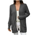 thumbnail image 1 of YFNNUP Women Lightweight Cardigan Open Front Long Sleeve Knit Coat Casual Loose Solid Sweaters Cardigans with Pockets 2025, 1 of 8