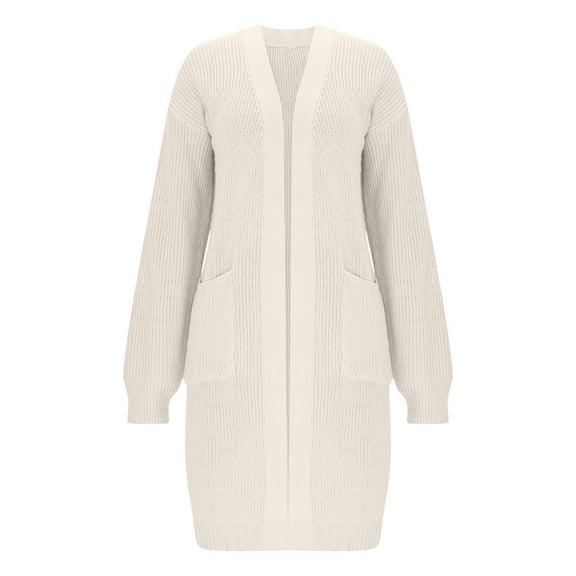 YFNNUP Women Long Sleeve Maxi Cardigan Casual Open Front Knit Cardigans Soft Lightweight Sweater with Pocket Casual Fall Winter Coat Jacket