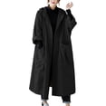 thumbnail image 1 of YFNNUP Women Trench Coats Loose Fit Batwing Sleeve Single Breasted Windbreaker Hooded Long Outwear Big Pocket Fall Coat, 1 of 4