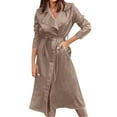 thumbnail image 1 of YFNNUP Women Trench Coats Trendy Long Double Breasted Jackets Elegant Windproof Lapel Overcoat with Belt Fall Winter Pea Coat Outwear, 1 of 7