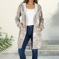 thumbnail image 1 of YFNNUP Women's Fall Coat Casual Zip Up Hooded Jackets Cozy Long Sleeve Floral Print Long Coat with Pockets, 1 of 9