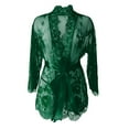 thumbnail image 1 of YFNNUP Women's Lace Kimono Robe Sexy Mesh Nightgown 2pc 3/4 Sleeve Lingerie Comfy Belt Nightwear S-3XL, 1 of 7