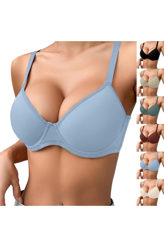 Women's Seamlesss Bra Wireless Push-Up Bralette Comfort Push-Up T-Shirt Bras Lightweight Adjustable Strap Bralettes Mint Green 80D