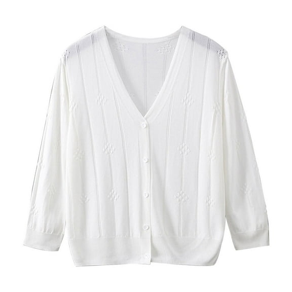 YFNNUP Women's Soft Cropped Cardigan Casual Lightweight Shrug Sweater Tops Cozy Button Long Sleeved Cardigans Sweater Top