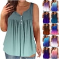 thumbnail image 1 of YFNNUP Womens Casual Tank Tops Plus Size Quarter Button V-Neck Tunic T-Shirt Loose Fir Sleeveless Pleated Camisole 2026, 1 of 5