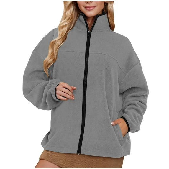 YFNNUP Womens Fluffy Lined Jackets Plus Size Trendy Jacket Coat Casual Full Zip Windbreaker Funny Printed Winter Windproof Workout Jacket with Pockets