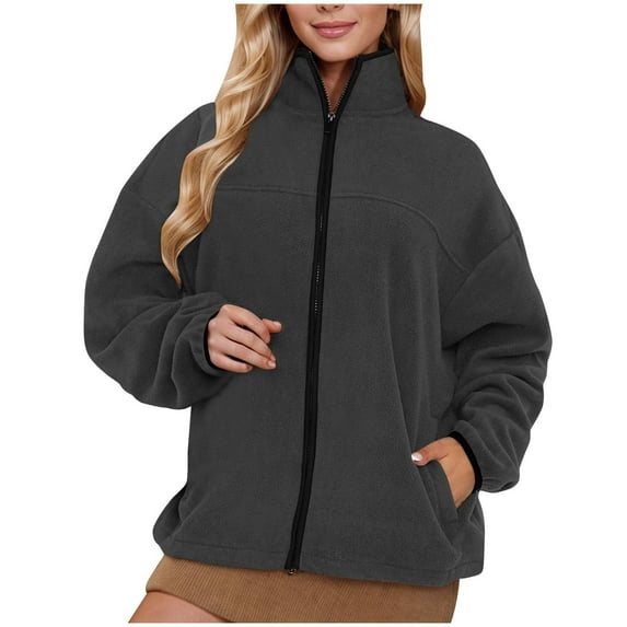 YFNNUP Womens Fluffy Lined Jackets Plus Size Trendy Jacket Coat Casual Full Zip Windbreaker Funny Printed Winter Windproof Workout Jacket with Pockets
