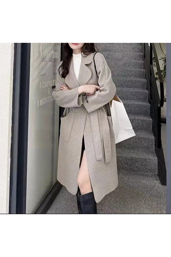 Womens Long Cardigans Sweater 2025 Fall Dressy Lapel Warm Trench Coatigan Oversized Blazer Jacket Coat